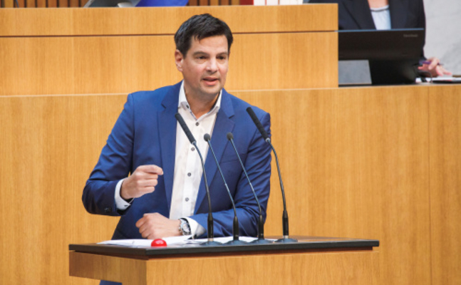 FPÖ-Sicherheitssprecher Hannes Amesbauer im Parlament.