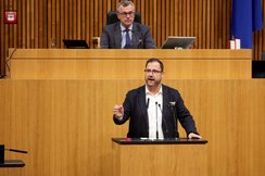 FPÖ-U-Ausschuss-Fraktionsführer Christian Hafenecker im Parlament.